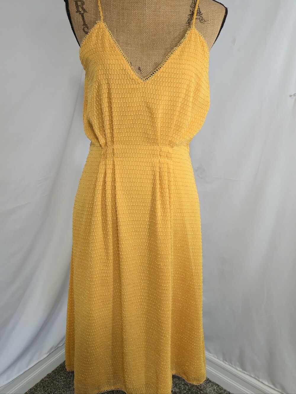House of Harlow 1960 Yellow Textured Midi Dress